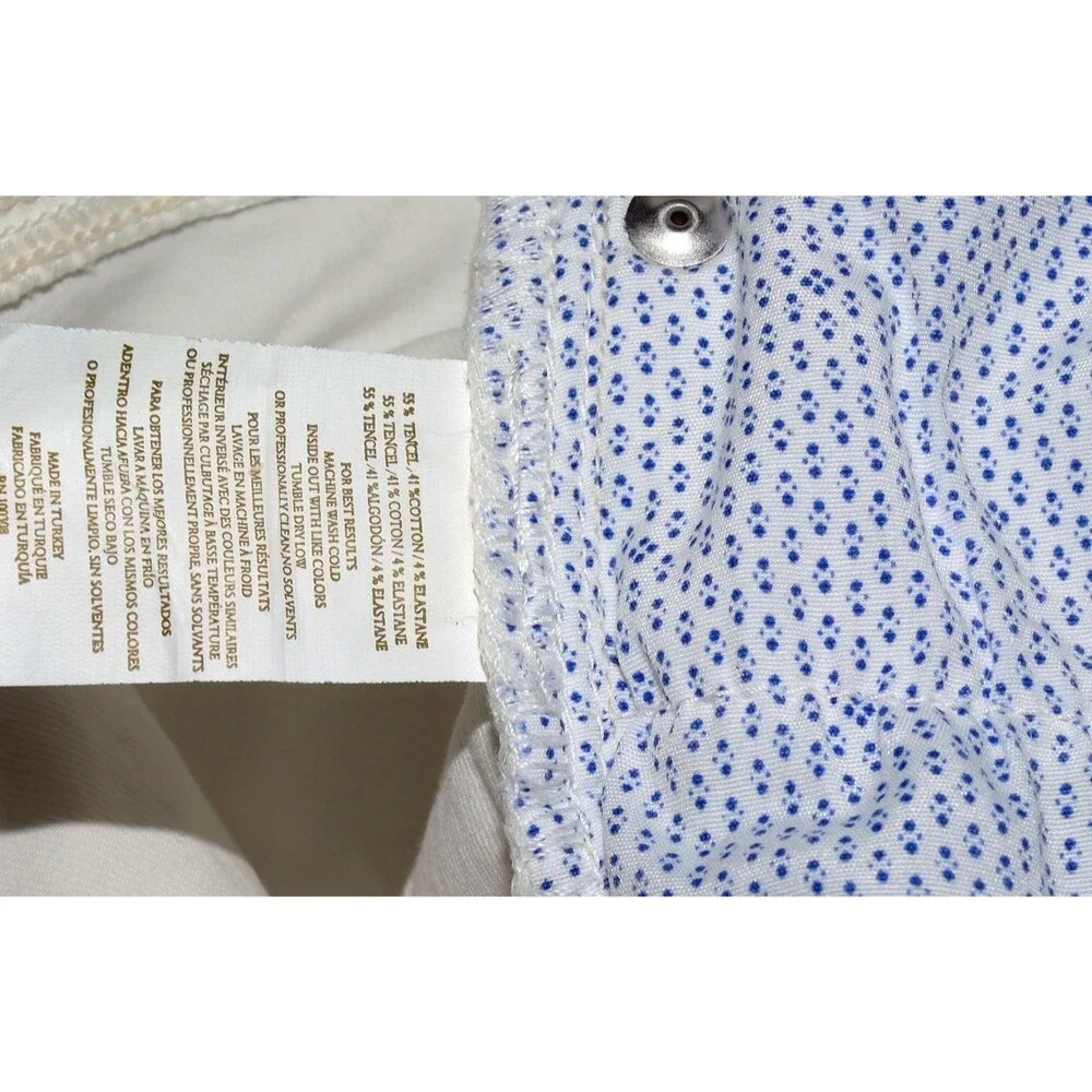 Peter Millar Crown Crafted Wayfare Men's Almond White Trousers Pants Size 33/32